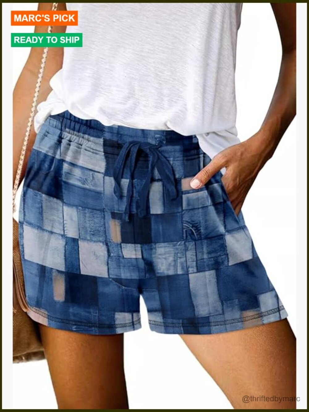 Womens Casual Shorts with Pockets Elastic Waist Lightweight Summer Shorts